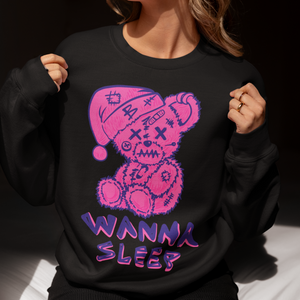 Wanna Sleep - Ватирана блуза с Мече - Unisex Модел